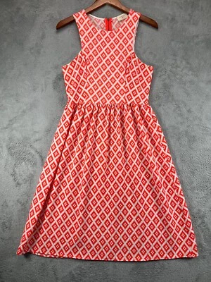 Everly Dress Womens Medium Orange Aztec Western Midi Racerback Sleeveless Ladies - Image 1 of 4