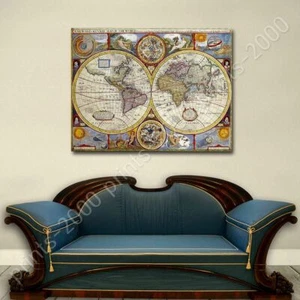 Antique Old Vintage V1 by World Map | Poster or Wall Sticker Decal | Wall art - Picture 1 of 18