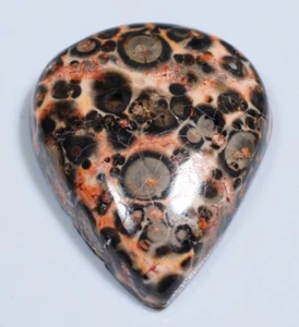 22 Ct NATURAL LEOPARD SKIN JASPER PEAR CABOCHON UNTREATED GEMSTONE BG-155 - Picture 1 of 5