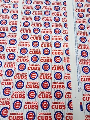 Vtg MLB Chicago cubs cotton quilting sewing fabric remnant Lot Of 6 9"w x 26"L  - Image 1 of 4
