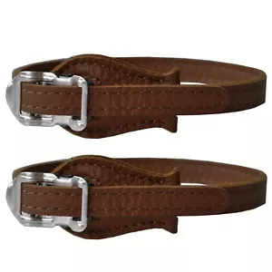 Dark Brown Deluxe Stitched Anti stretch Leather Pedal Toe Clip Straps Retro - Picture 1 of 2