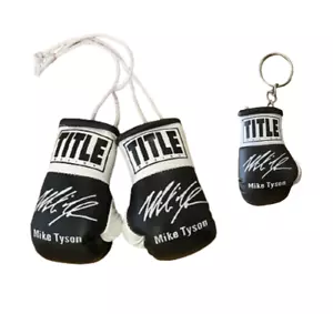 Mike Tyson Autographed Mini Boxing Gloves & Keyring Signed memorabilia Gift Set - Picture 1 of 10