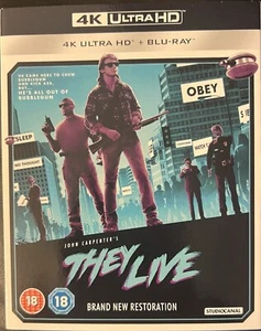 They Live 4K UHD + Blu-ray w/slipcover UK Import 🇬🇧 - Picture 1 of 4