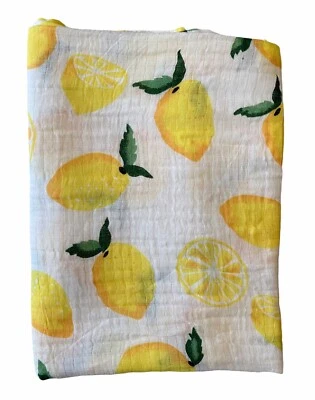 Manta de muselina amarilla para bebé Lemons bebé niños niñas Foto 1 de 3
