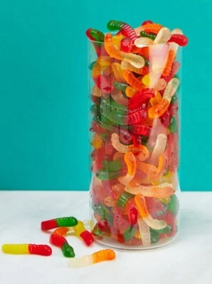 Mini Assorted Gummi Worms- 20 lbs. - Image 1 of 3