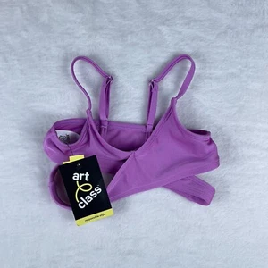 Art Class Bikini Top Girls XS (4/5) Purple Solid Stretch Adjustable Strap - Picture 1 of 4