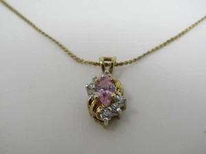Hermoso Collar Joya Rosa Colgante Vintage Mujer Joyería 18" Cadena - Imagen 1 de 6