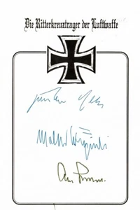 WWII German Luftwaffe Aces Signed Bookplate w/ Rall Galland Kuprinski - Picture 1 of 1