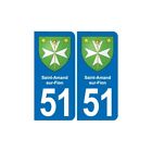 51 Saint Amand Sur Fion Blason Autocollant Plaque Stickers Ville   Angles  Arro