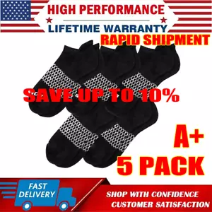 Socks Unisex Ankle Size Large (Men's 9-13, Women's 10.5-13) 5 Pairs Black - Picture 1 of 1