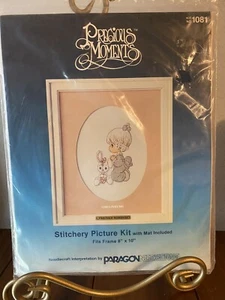 1984 Paragon Precious Moments Picture Emboidery Kit 8x10 1081 “God Loves Me” - Picture 1 of 9