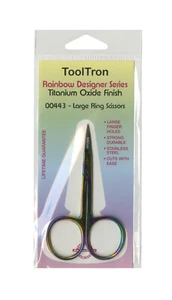 Tooltron Large Ring Scissors Rainbow Titanium Oxide Finish - Picture 1 of 1