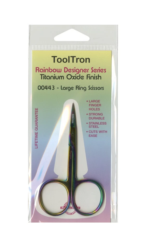 Tooltron Large Ring Scissors Rainbow Titanium Oxide Finish - Image 1 of 1
