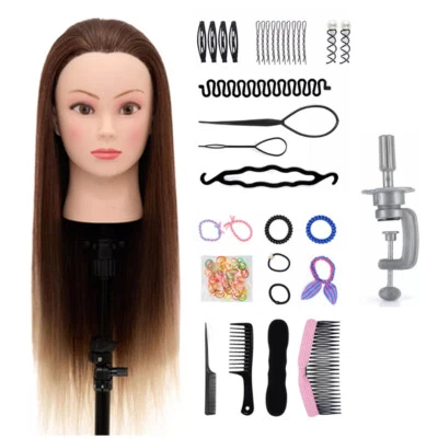 NEVERLAND BEAUTY & HEALTHY 26" Trainingskopf Übungskopf Frisierkopf Friseur Perückenkopf Ausbildung Set