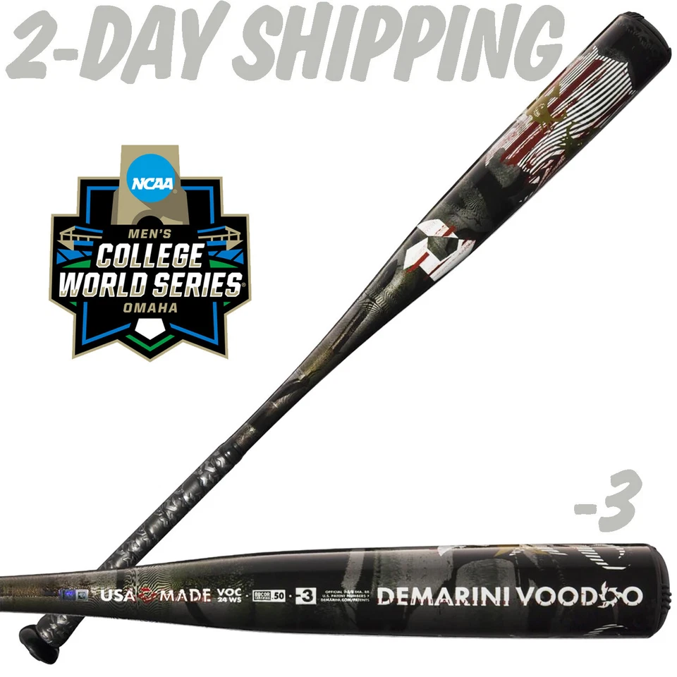2024 DeMarini Custom VOODOO ONE 33" / 30 oz BBCOR Bat -College WS Omaha Edition
