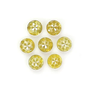 1.55 CT Natural Loose Round Rose Cut Diamond 3.40 MM Yellow Color Diamond LQ3275 - Picture 1 of 8