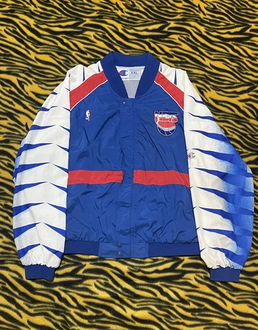Vintage 90s Champion New Jersey Nets Warmup Jacket 90-97 Gradient Logo Boxy XL Cover