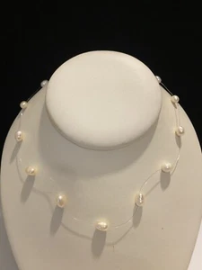 Natural Freshwater Pearl Necklace 18IN NEW - Picture 1 of 3