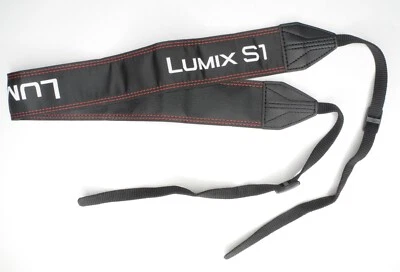 Alça de pescoço para câmera Panasonic Lumix S1 preta/vermelha/branca - Imagem 1 de 4