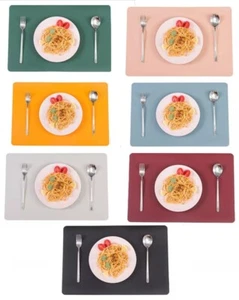 Kitchen Leather Dining Table Tableware Mats Placemats Waterproof Mat 45x30cm - Picture 1 of 16