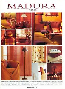 PUBLICITE ADVERTISING  2003 MADURA linge de maison, draps rideaux coussins