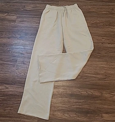 Alo Yoga Soho Wide Leg Sweatpants Womens Loungewear Drawstring In Beige - Image 1 of 4