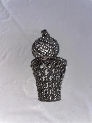 Pingente de berloque de rede de argola de basquete cesta de bailarina grande - Imagem 1 de 3