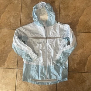 LL Bean Jacket Kids Blue Shell Full Zip Size XL 18 Hooded Coat - Picture 1 of 14