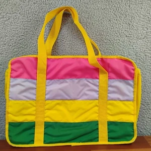 Vintage mehrfarbige Tasche isoliert Handtasche 15" x 11" x 4" - Bild 1 von 9