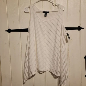Style & Co Womens Blouse Sleeveless White Size Medium - Picture 1 of 4
