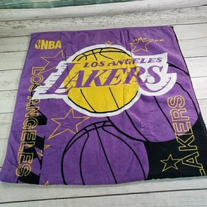 Los Angeles Lakers Beach Bath Towel Rectangle NBA Basketball Black Logo - Picture 1 of 9