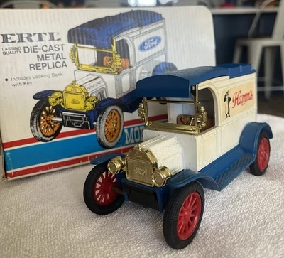 Ertl Diecast 1914 Ford Modelo T Van Hamms Cerveza Escala 1:25 Foto 1 de 2