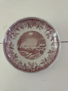 SPODE VINTAGE Red-CERAMIC Soup/Pasta Bowl 8.75”( S3755-A3) “WINTERS EVE - Picture 1 of 4