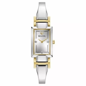 Reloj de cuarzo Bulova clásico diamante 2 tonos acero inoxidable 98P229 nuevo con etiquetas precio de venta sugerido por el fabricante $499 - Imagen 1 de 3