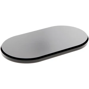 Plymor Black Acrylic Oval Beveled Display Base, 9" W x 5" D x 0.5" H - Picture 1 of 1