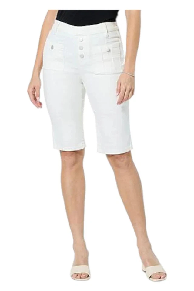 Bermudas cortas elásticas de alabastro DG2 by Diane Gilman para mujer Foto 1 de 1