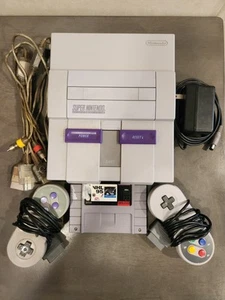 SNES with Orig. AC Adapter & NHL 95. Replace. AV Cord & Controllers *See Desc* - Picture 1 of 24