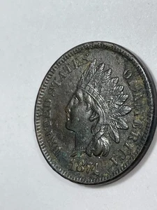 1874 Indian Head Cent, Penny,  XF Details    -YOU GRADE-     K7.58 - Picture 1 of 8