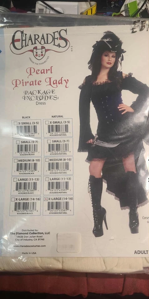 Disfraz Charadas Perla Pirata Dama Mediano (Talla 8-10) Foto 1 de 1