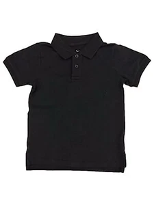 Toddler Boys Black Collared Two Button Polo Tee Shirt T-Shirt 4T - Picture 1 of 1