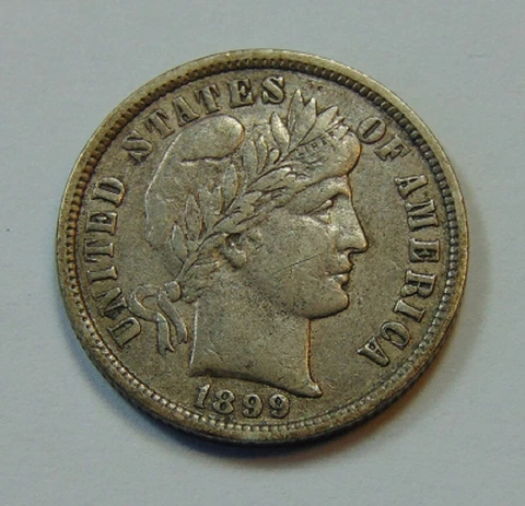1899 SILVER BARBER DIME Cover