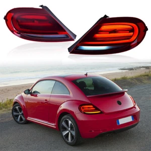 2X Red LED Tail Lights Sequential Turn Signal Rear Lamps For VW Beetle 2013-2019 - Picture 1 of 16