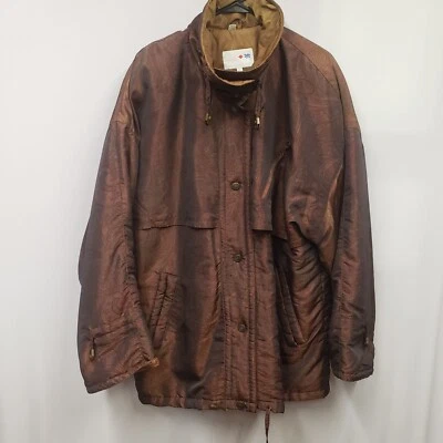 Abrigo Parka Azul Marino Francés De Colección Talla Grande Cierre de Botones Aislado Marrón Brillante Foto 1 de 4