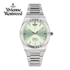 VIVIENNE WESTWOOD VV244PGRSL Analog Quartz Mineral Crystal Green Silver - Picture 1 of 6