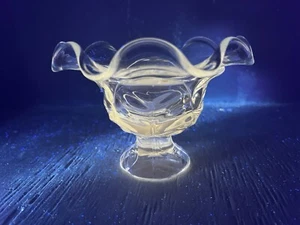 Vintage Viking Manganese Glass Cabbage Leaf Pattern 4” x 5.75” Compote - Picture 1 of 12