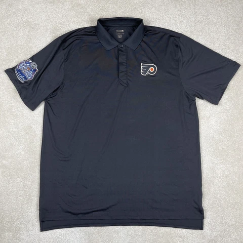 Philadelphia Flyers Polo Shirt Mens XL Black NHL 2012 Winter Classic Ice Hockey Cover