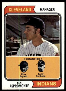 1974 Topps Baseball EX MINT Ken Aspromonte , Clay Bryant , Tony Pacheco #521