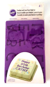 Wilton Fondant & Gum Paste Silicone Mold Letters and Numbers 4 pc set Sealed