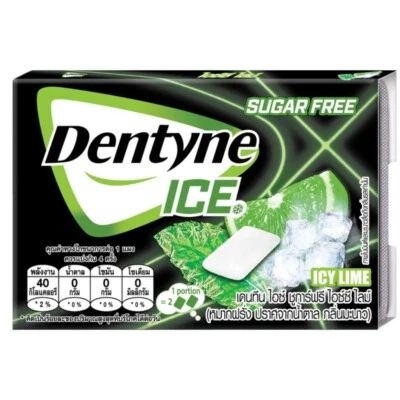 Dentyne Ice Lcy Lime Chewing Gum Pieces Sugar Free Clean Mouth 40 Packs  = 2 Box Foto 1 de 4