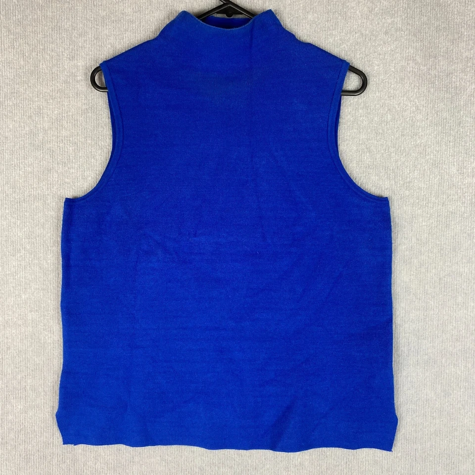 Топ женский Nicole Miller большой синий без рукавов высокий вырез вязаная вискозная смесь - Изображение 1 из 4